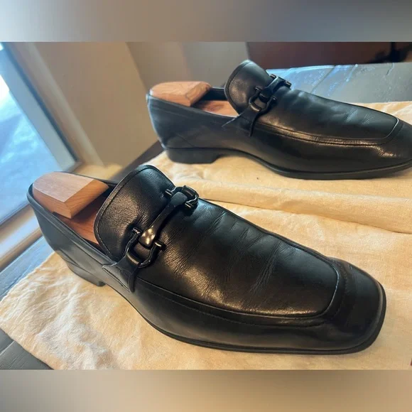 Shoes | Ferragamo Black Leather Dress Shoes W Iconic Buckle  display picture 1
